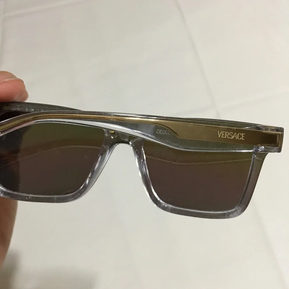 Versace VK 4004U 148/P1 Gold Plastic Square Sunglasses Multicolored